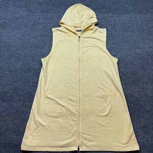 VTG Peartree Point Bay Limited Womens XL Yellow Sleeveless Zip Hoodie Vest Dress